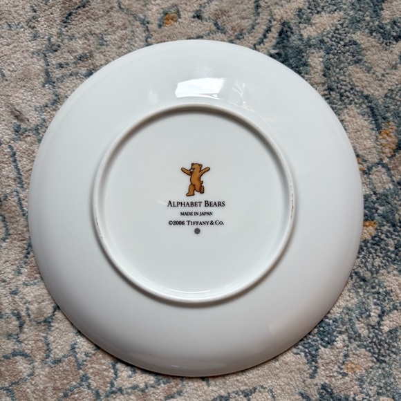 Tiffany & Co. Alphabet Bears 3 piece Dining Set Plate Bowl Cup Baby Gift China - Picture 8 of 8